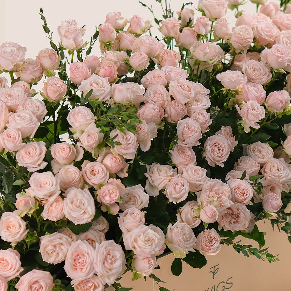 Premium Flower Garden Box of Soft Pink Roses – Subtle Elegance with a Fresh Touch