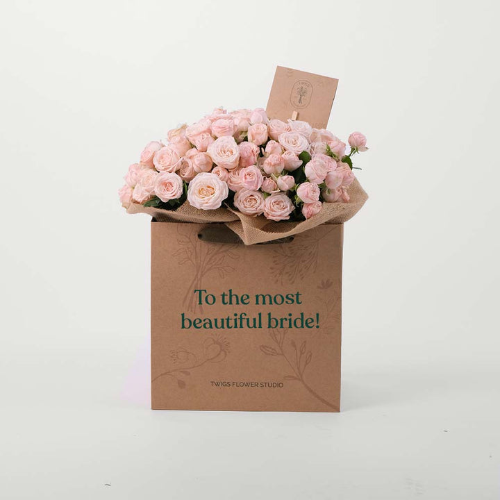 Bombastic spray rose Pink Flowers Bouquet In A Bag