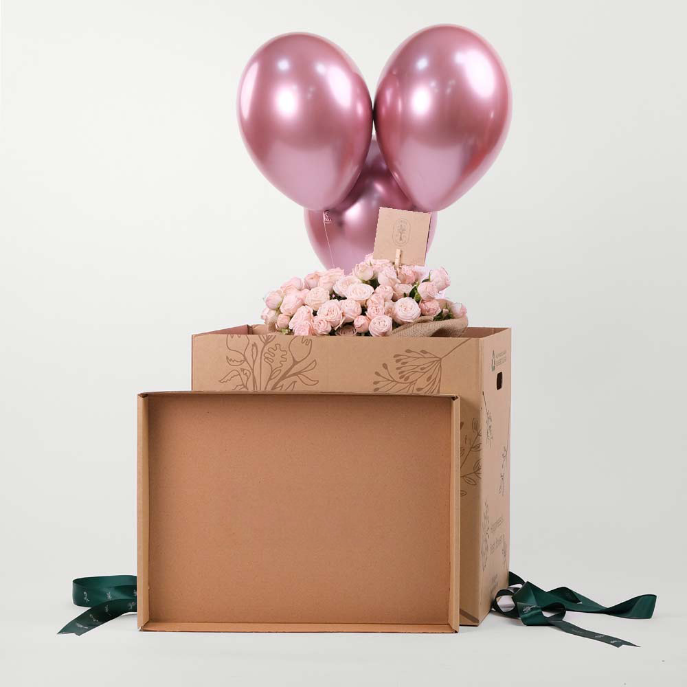 Bombastic Spray Rose Pink Surprise Box