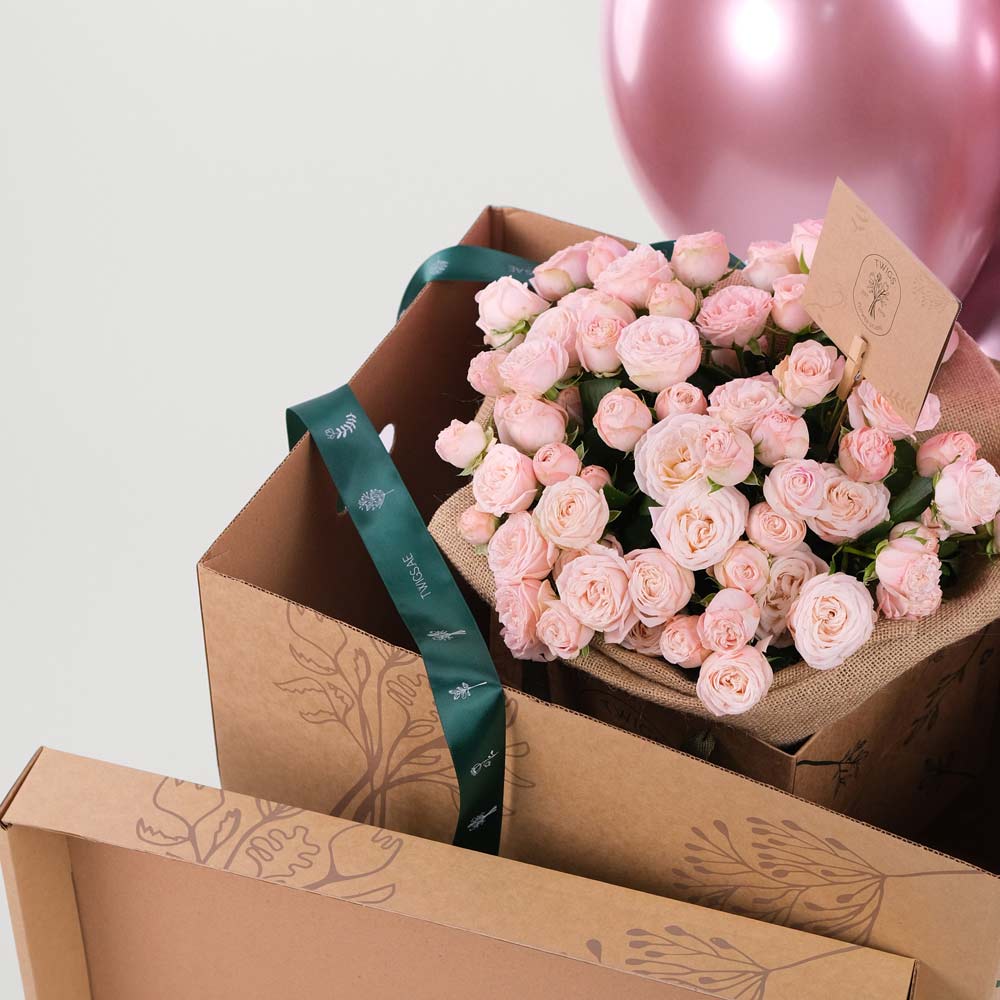 Bombastic Spray Rose Pink Surprise Box