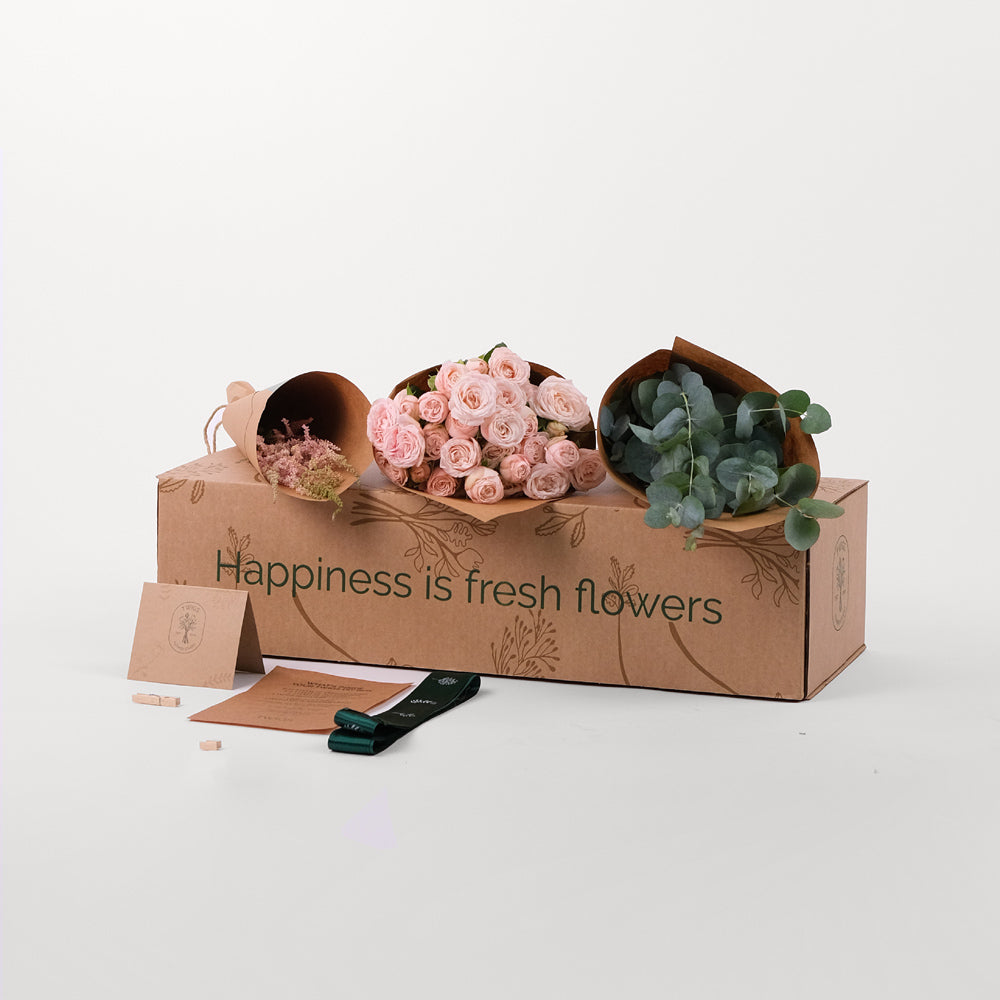 Mini Rosa Bombastic Bombastic Spray Rose Pink Flowers DIY Box – TWIGS