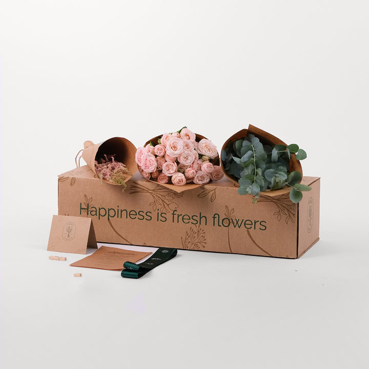 Bombastic Spray Rose Pink Flowers DIY Box