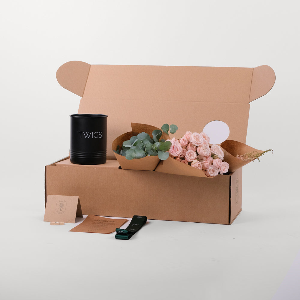 Bombastic Spray Rose Pink Flowers DIY Box