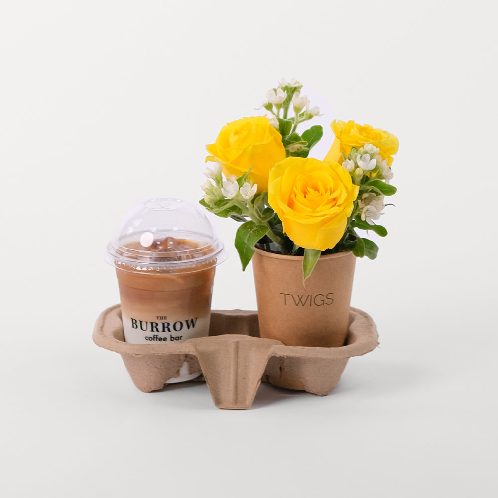 Yellow Roses Cup And Coffee Combo