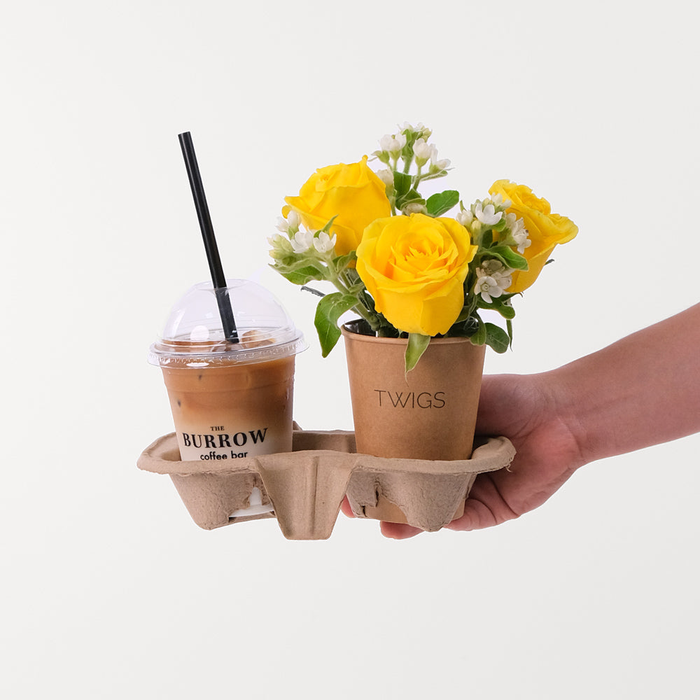 Yellow Roses Cup And Coffee Combo