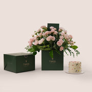 Birthday Bloom Bundle – Bombastic Roses & Celebration Cake - Celebrate with Elegance and Sweetness