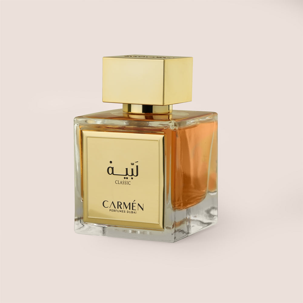 Labaih perfume bottle and turquoise box by Carmen Perfumes Dubai