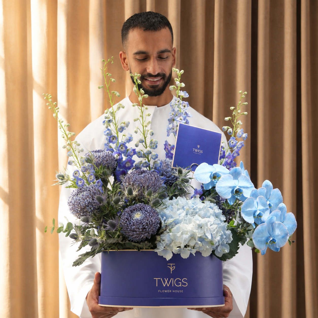 TWIGS Blue Flower Arrangement  For him Father's day gift Dubai