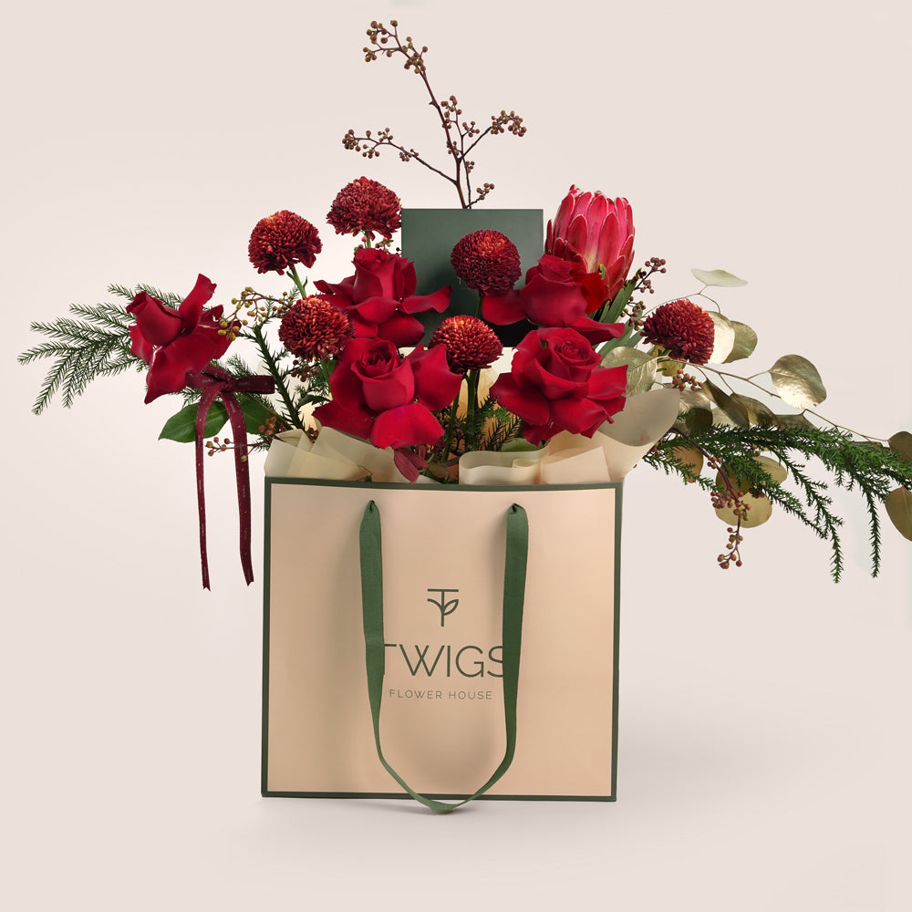 christmas flower bouquet TWIGS UAE 