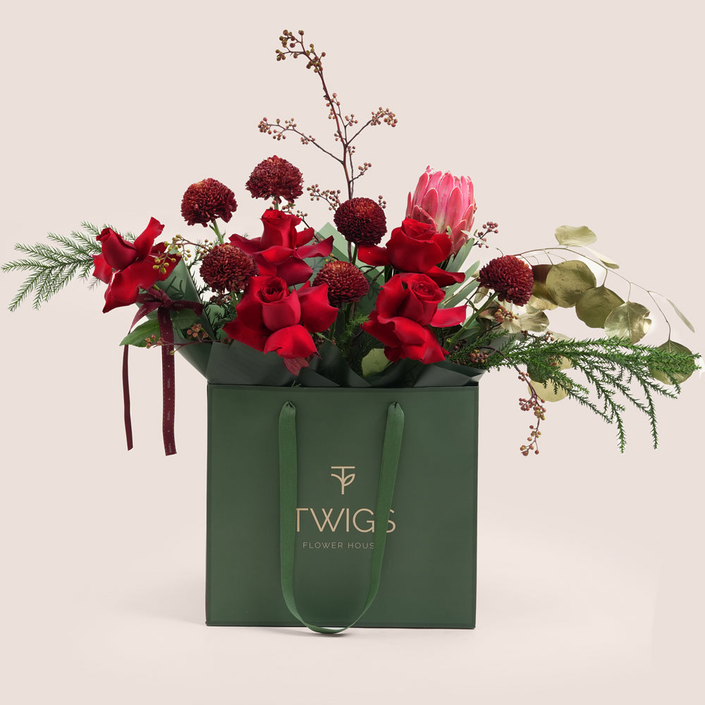 christmas flower bouquet TWIGS UAE 