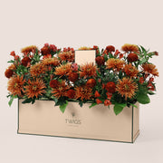 Ruby Eid garden flower arrangement in TWIGS signature garden box available in beige and green