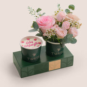 Emirati Women’s Day Flowers & Floral Cake Cup Combo  – بنت الإمارات