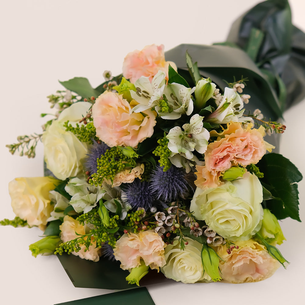 Pastel Grace Cone Bouquet – White and Pastel Flowers – Subtle Elegance in Every Bloom