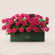 Fuchsia Roses in Flower Garden Box – A Blooming Oasis of Luxury