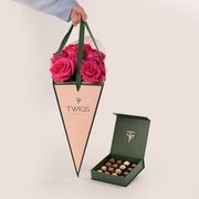 TWIGS Flower Bouquet with Chocolate Box Gift Set