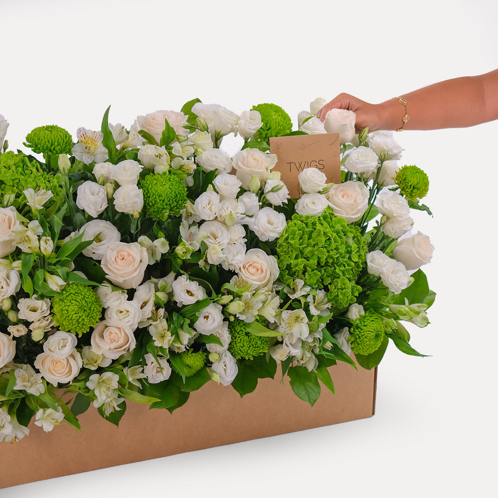 Green and White Flowers Garden Box