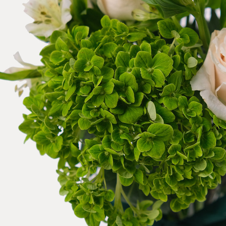 Green and White Flower Vase Arrangement - Tall