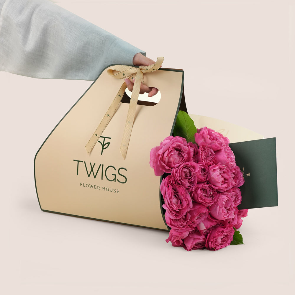 Cerise Charm Bunch - Juliet Cerise Roses Bouquet | Premium Hand Bouquet Dubai & UAE