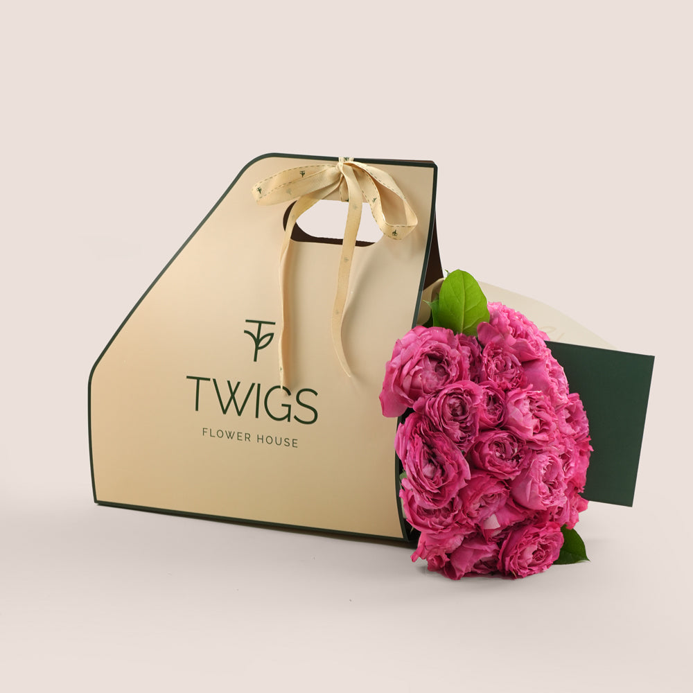 Cerise Charm Bunch - Juliet Cerise Roses Bouquet | Premium Hand Bouquet Dubai & UAE