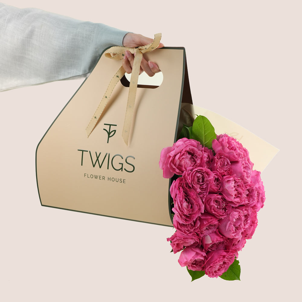 Cerise Charm Bunch - Juliet Cerise Roses Bouquet | Premium Hand Bouquet Dubai & UAE