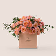 Peach Juliet Spray Roses in TWIGS Flower Box – A Timeless Gift of Soft Elegance