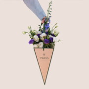 Lavender Charm Cone Bouquet – Lisianthus & Delphiniums