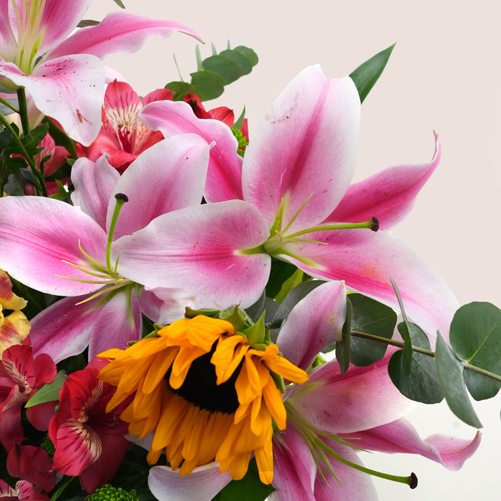 Sunlit Bloom Vase & Luxe Chocolate Box | Premium Flowers & Chocolates Dubai & UAE