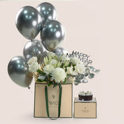 Luxury White Protea New Year Celebration Bundle | New Year Flowers Dubai