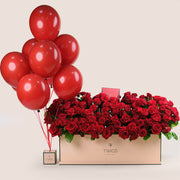 Luxury red rose box in Dubai by TWIGS Flower House