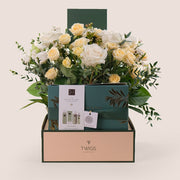 Ivory Bloom Mother's Day Flowers in Vase & RITUALS Jing Gift Set