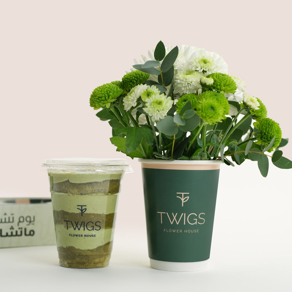 I Love U Soooo Matcha Duo | Chrysanthemum Cup with Cake in Cup