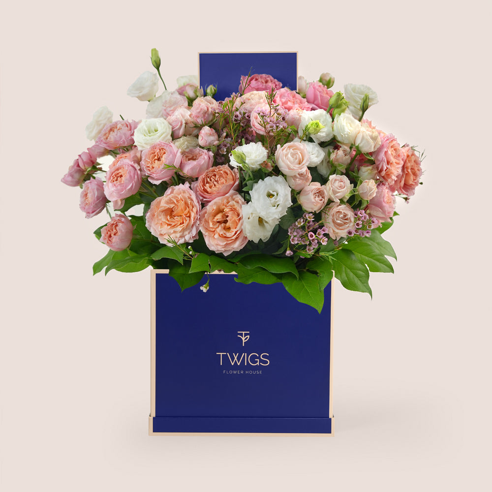Blushing Bloom – Signature Square Flower Box by TWIGS