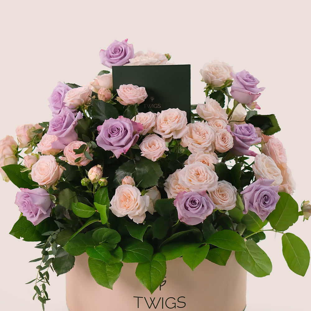 Violet Hues in TWIGS Grande Flower Box - Mother's Day Flowers