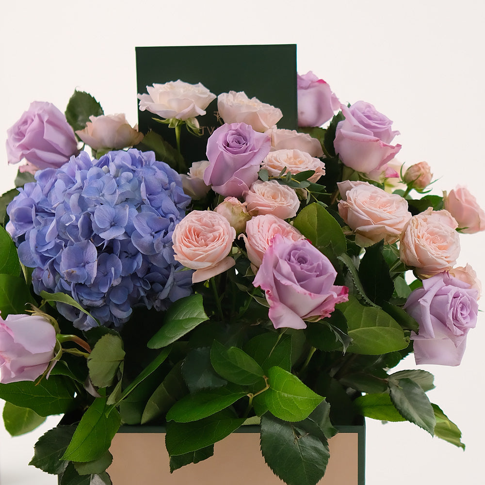 Violet Hues - Mother's Day Flowers & Teddy Bear Gift Set