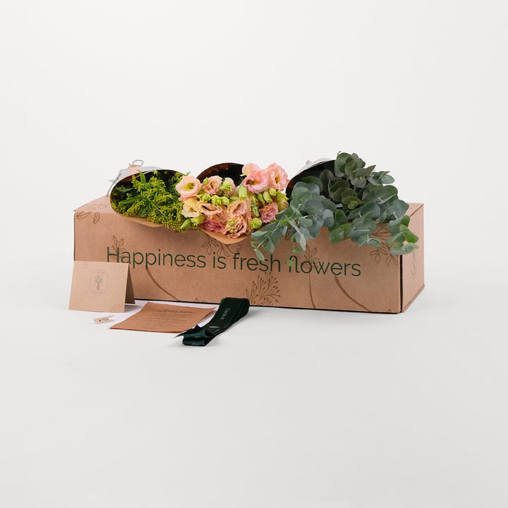 Lisianthus Peach Flowers DIY Box