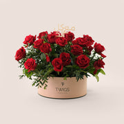 Grande Premium Red Roses Round Box – A Bold Statement of Love and Passion