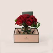 A Dozen Red Roses – Petite Flower Vase Elegance – A Timeless Symbol of Love and Affection