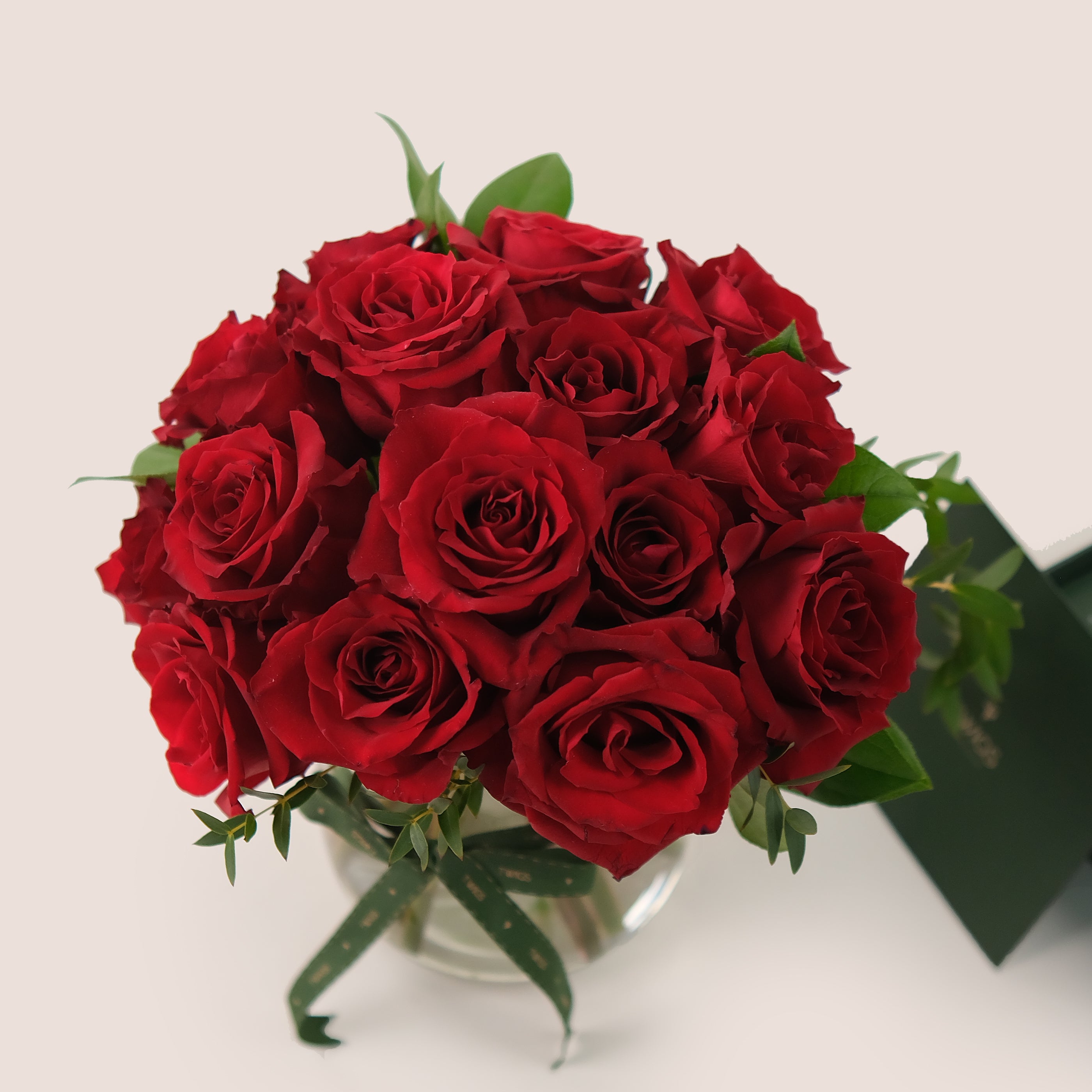 A Dozen Red Roses – Petite Flower Vase Elegance – A Timeless Symbol of Love and Affection