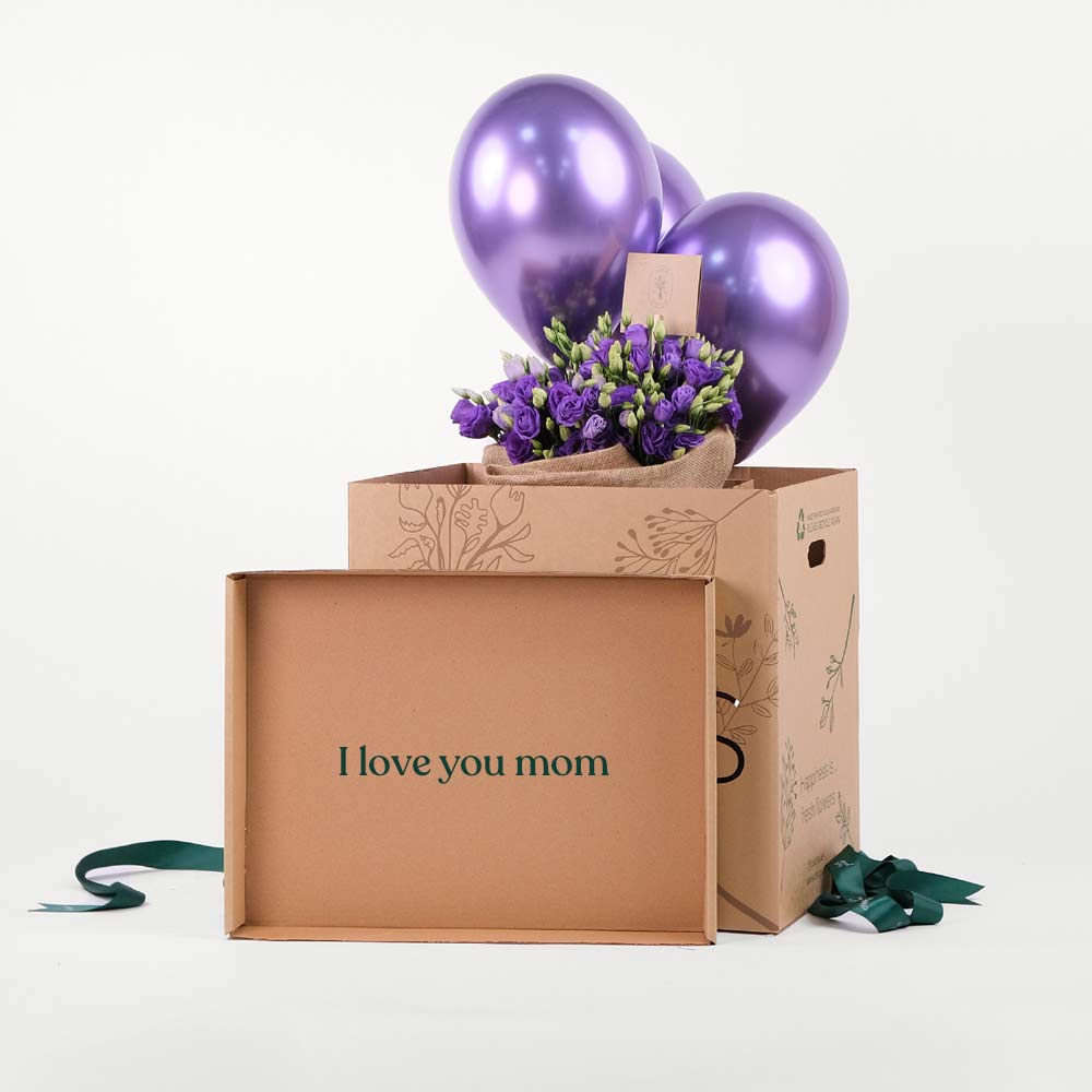 Lisianthus Purple Flowers Surprise Box