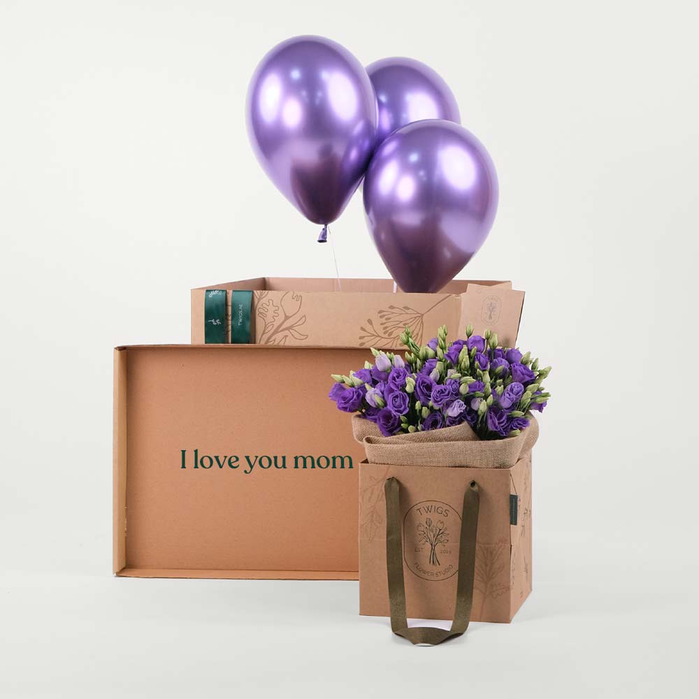 Lisianthus Purple Flowers Surprise Box