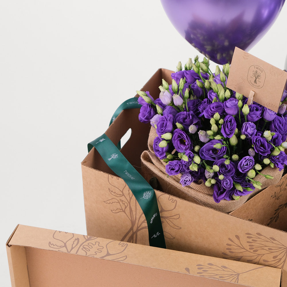 Lisianthus Purple Flowers Surprise Box