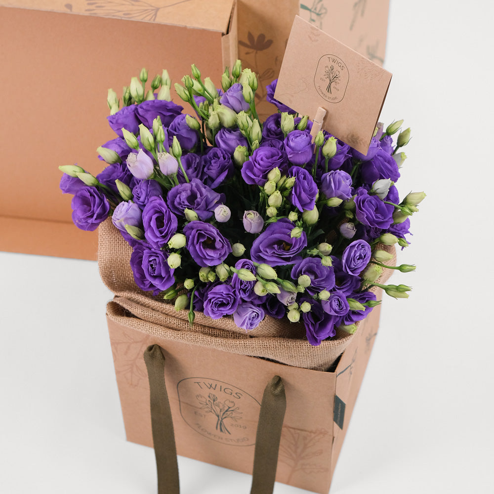 Lisianthus Purple Flowers Surprise Box