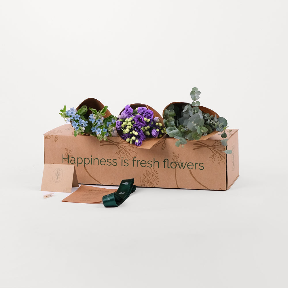 Lisianthus Purple Flowers DIY Box