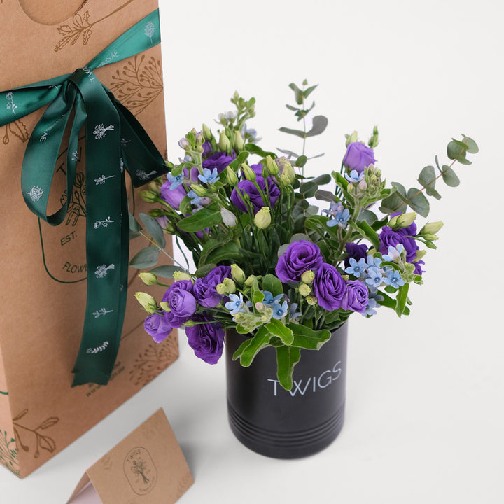 Lisianthus Purple Flowers DIY Box