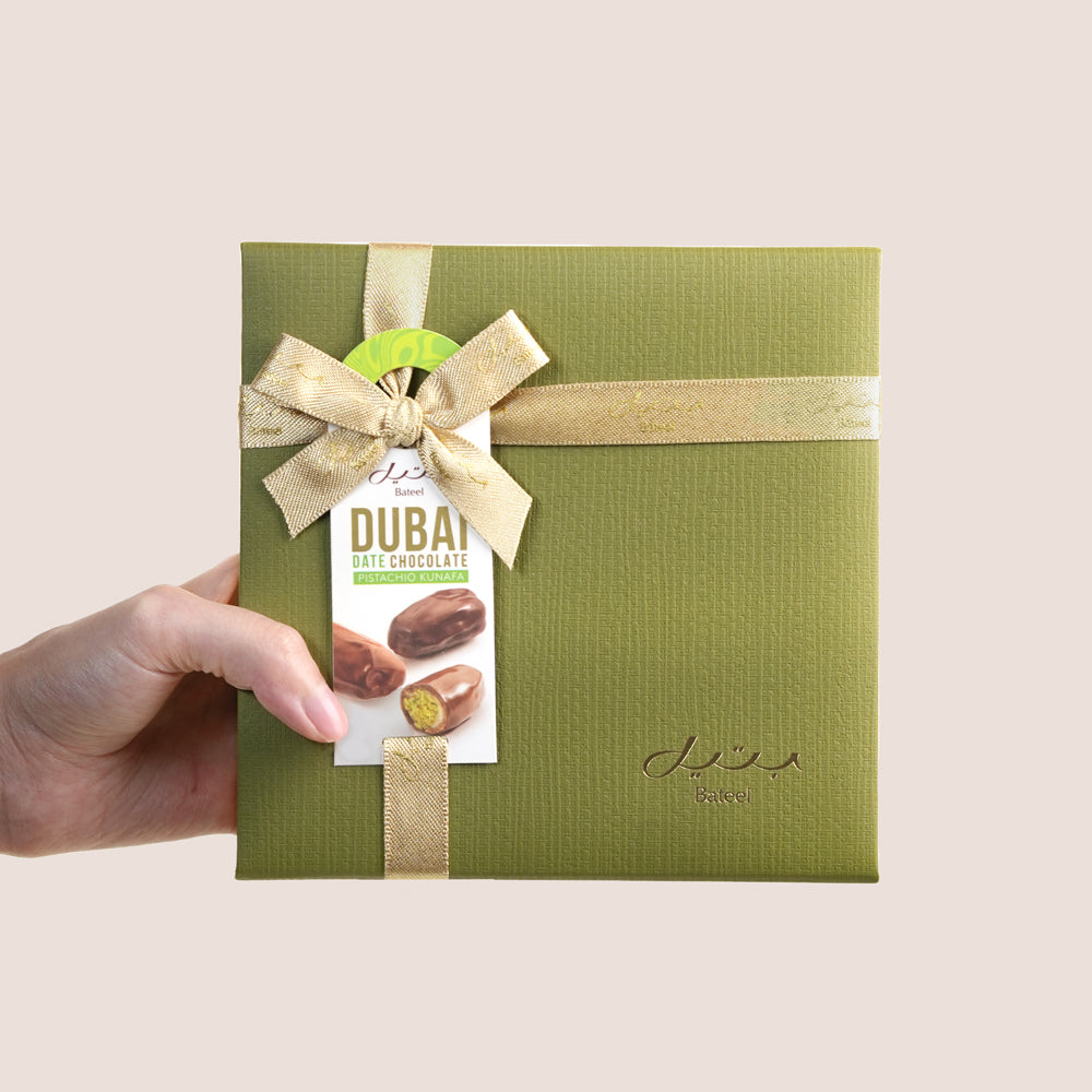 
Bateel Chocolate Date Collection gift box with organic dates, luxury chocolate add-on for flower orders, Dubai UAE