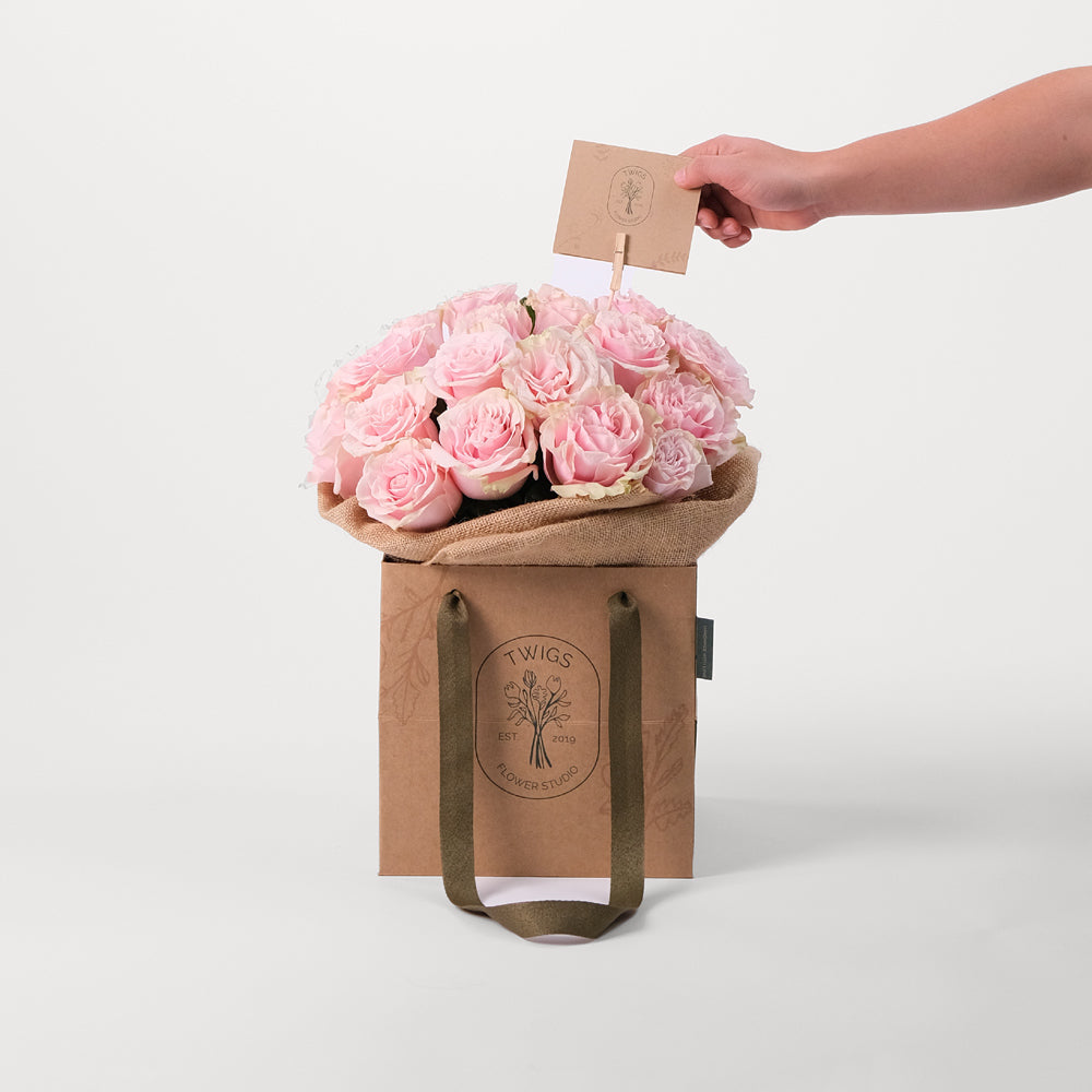 Pink special Rose Flowers Bouquet In A Bag