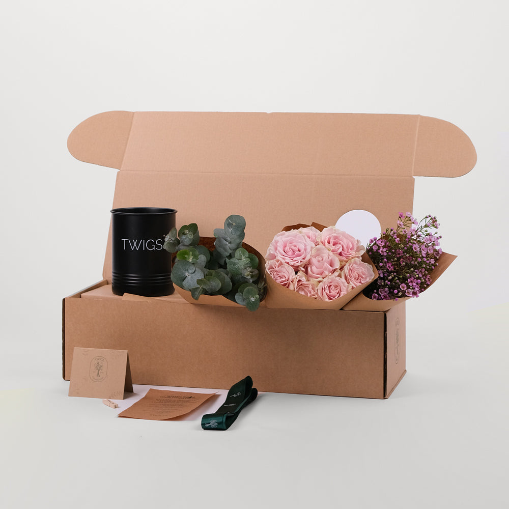 Pink Special Rose  Flowers DIY Box