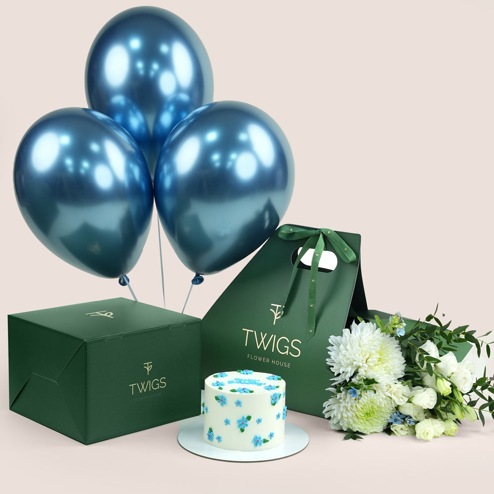 premium birthday cake with flowers delivery Dubai UAE