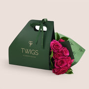 Pink Floyd Ecuador Roses Bouquet | Luxury Fuchsia Rose Hand Bouquet