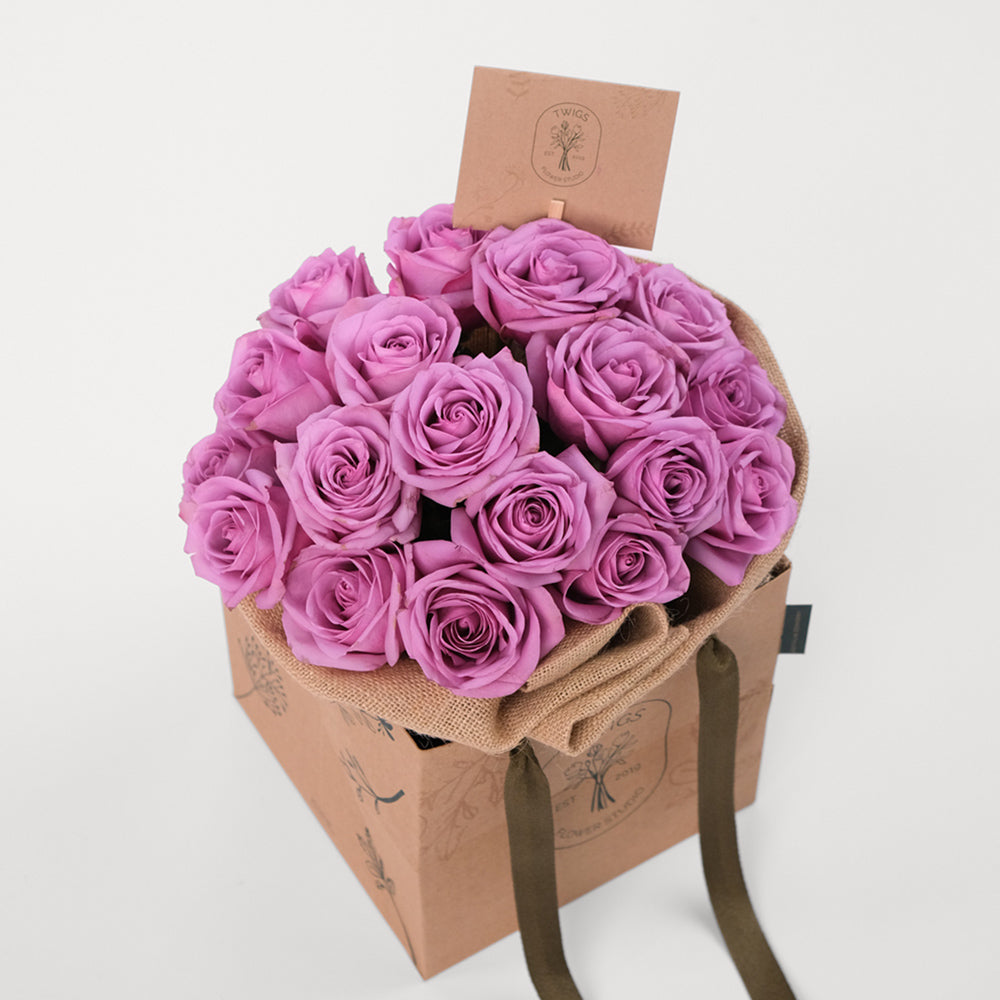 Roses Purple Flowers Surprise Box